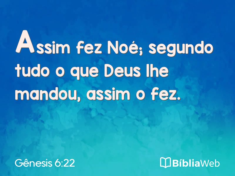 Gênesis 6:22 em imagem para compartilhar