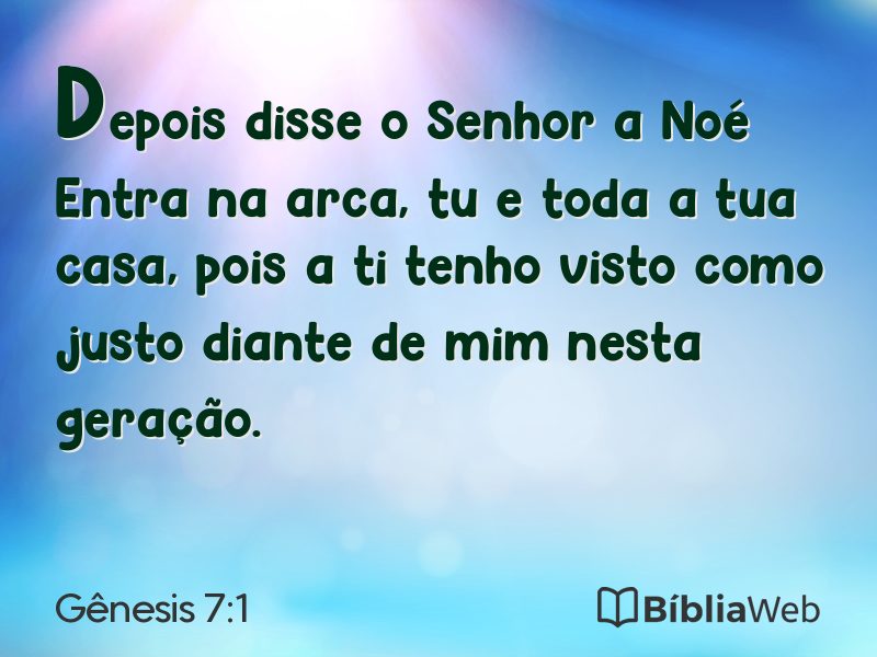 Gênesis 7:1 em imagem para compartilhar