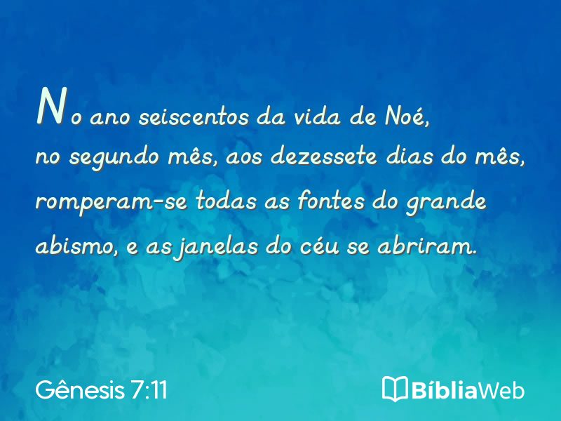 Gênesis 7:11 em imagem para compartilhar