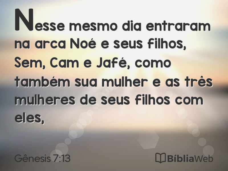 Gênesis 7:13 em imagem para compartilhar