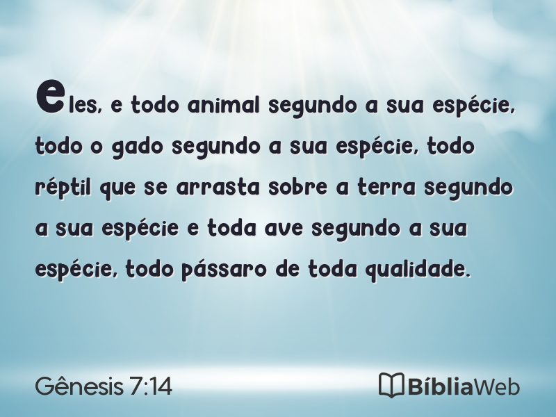 Gênesis 7:14 em imagem para compartilhar