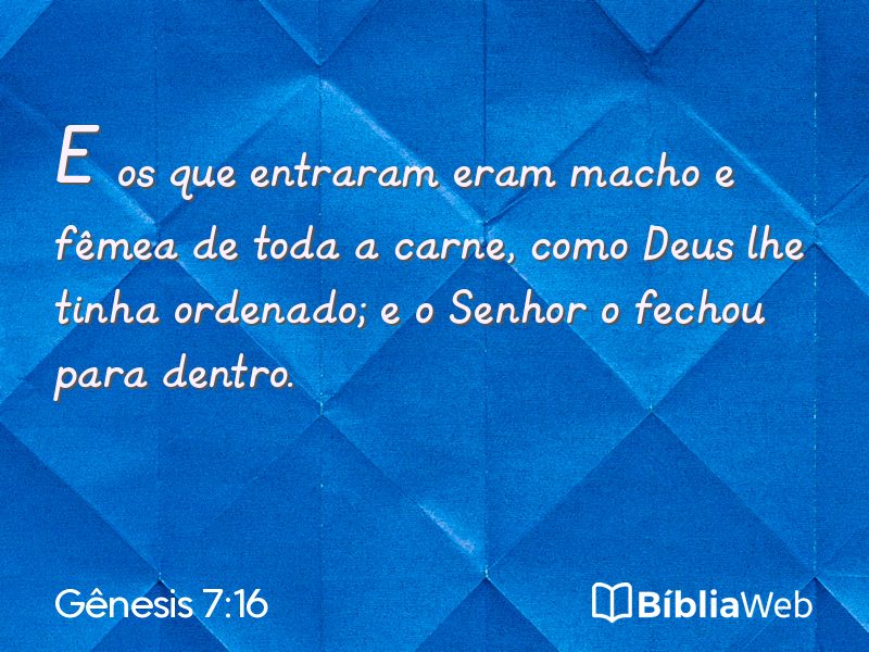 Gênesis 7:16 em imagem para compartilhar