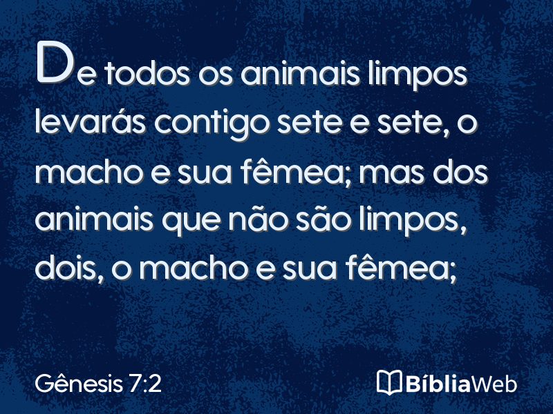 Gênesis 7:2 em imagem para compartilhar
