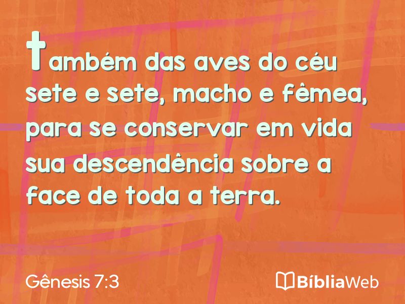 Gênesis 7:3 em imagem para compartilhar