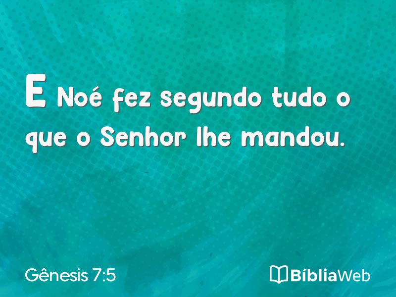 Gênesis 7:5 em imagem para compartilhar