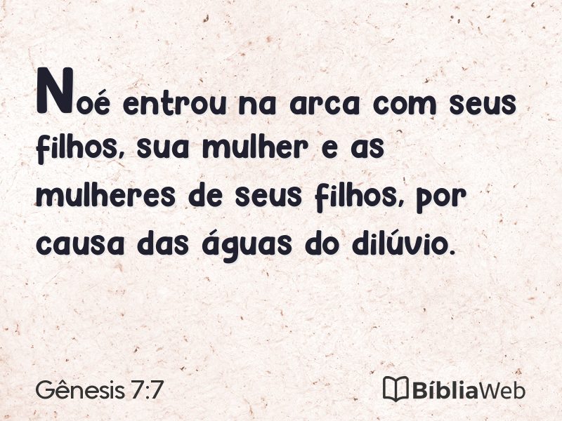 Gênesis 7:7 em imagem para compartilhar