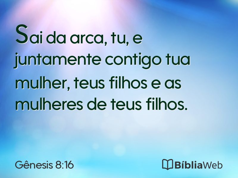 Gênesis 8:16 em imagem para compartilhar