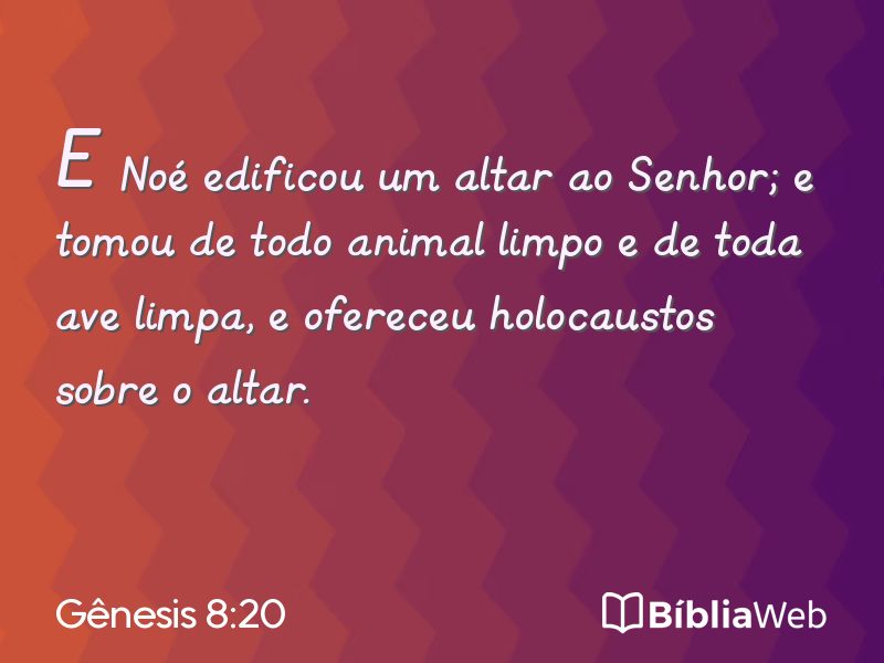 Gênesis 8:20 em imagem para compartilhar
