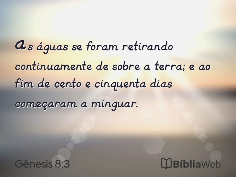 Gênesis 8:3 em imagem para compartilhar
