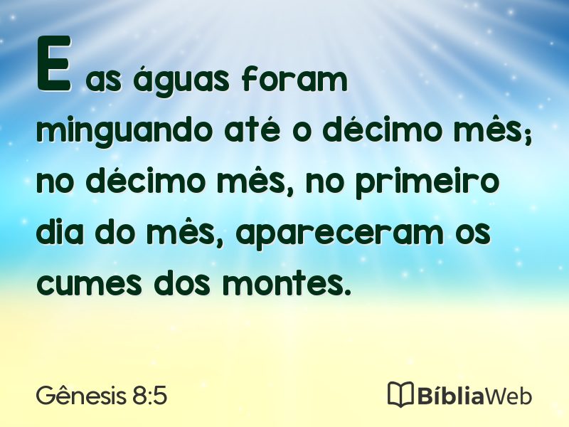 Gênesis 8:5 em imagem para compartilhar