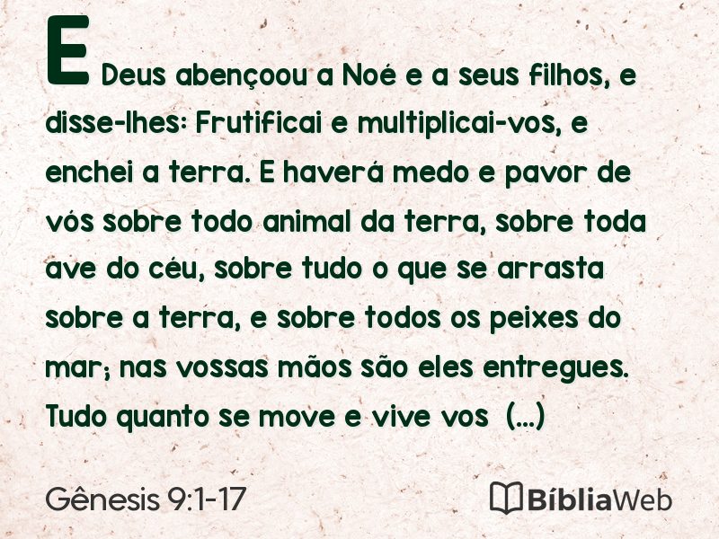 Gênesis 9:1-17 em imagem para compartilhar