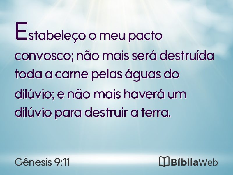 Gênesis 9:11 em imagem para compartilhar