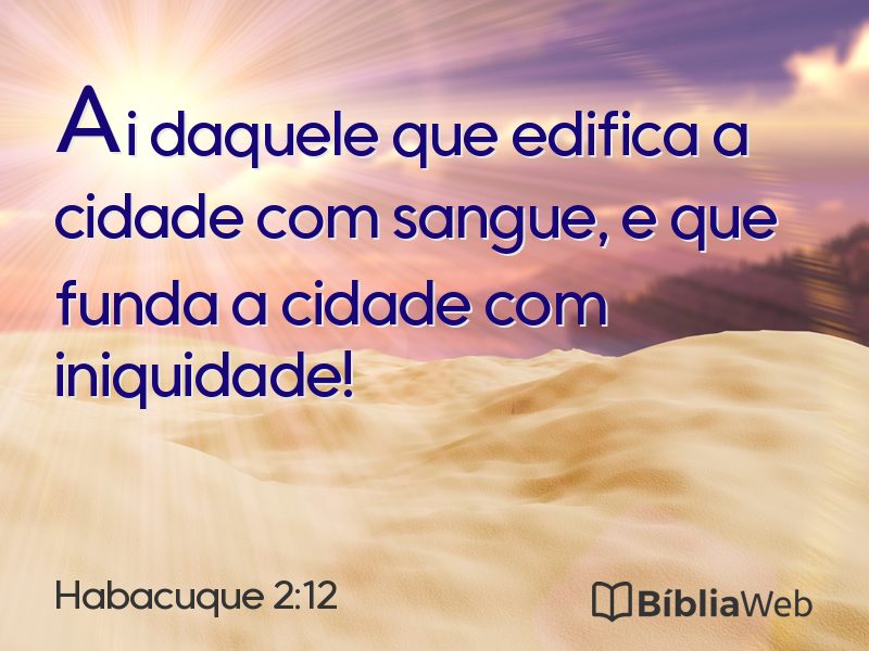 Habacuque 2:12 em imagem para compartilhar