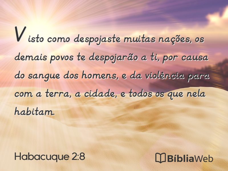 Habacuque 2:8 em imagem para compartilhar