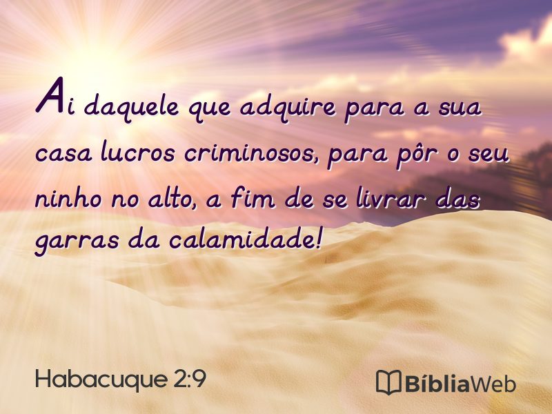 Habacuque 2:9 em imagem para compartilhar