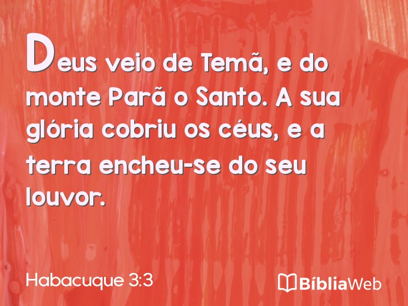 Habacuque 3:3 em imagem para compartilhar