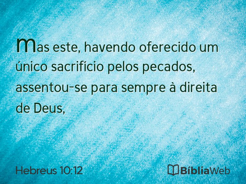 Hebreus 10:12 em imagem para compartilhar