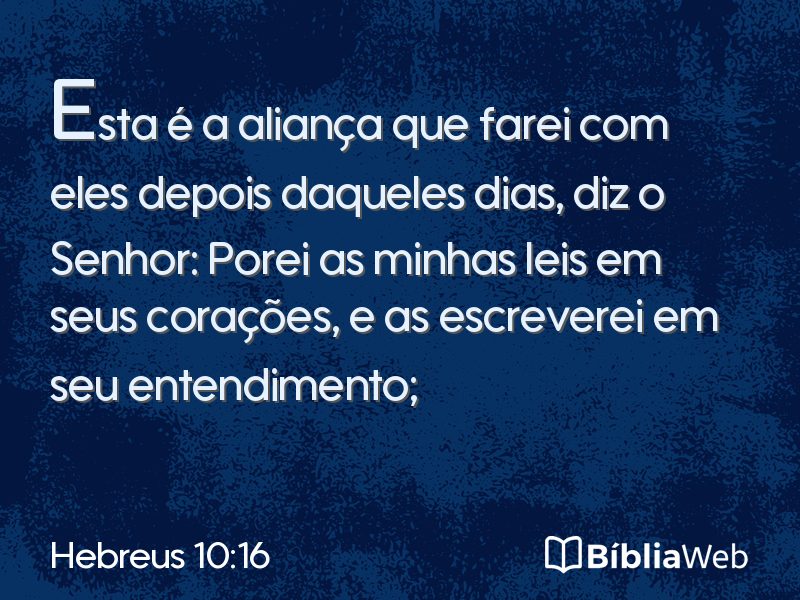 Hebreus 10:16 em imagem para compartilhar