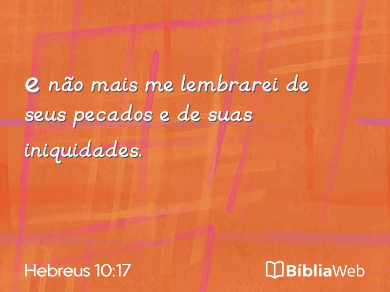 Hebreus 10:17 em imagem para compartilhar