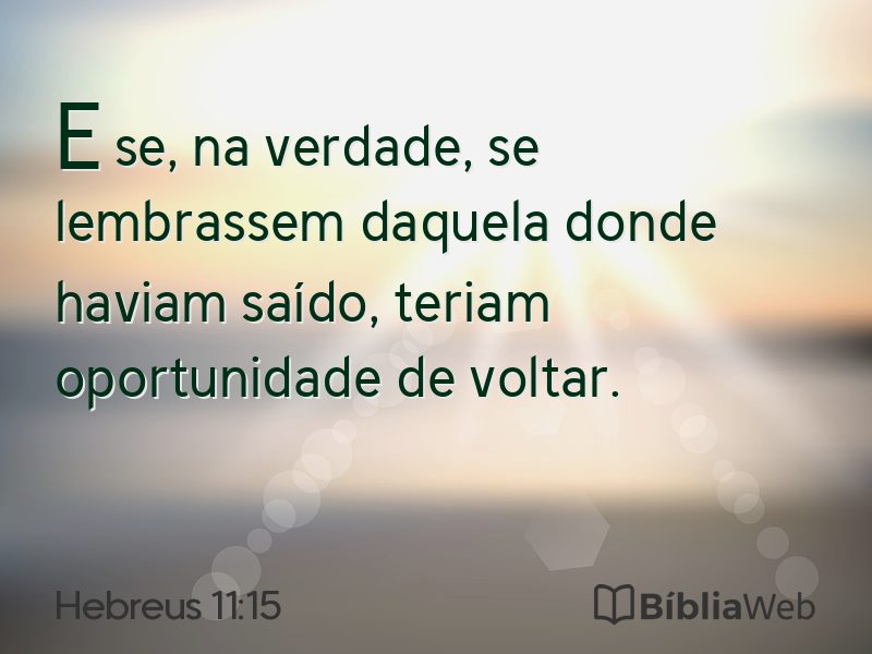 Hebreus 11:15 em imagem para compartilhar