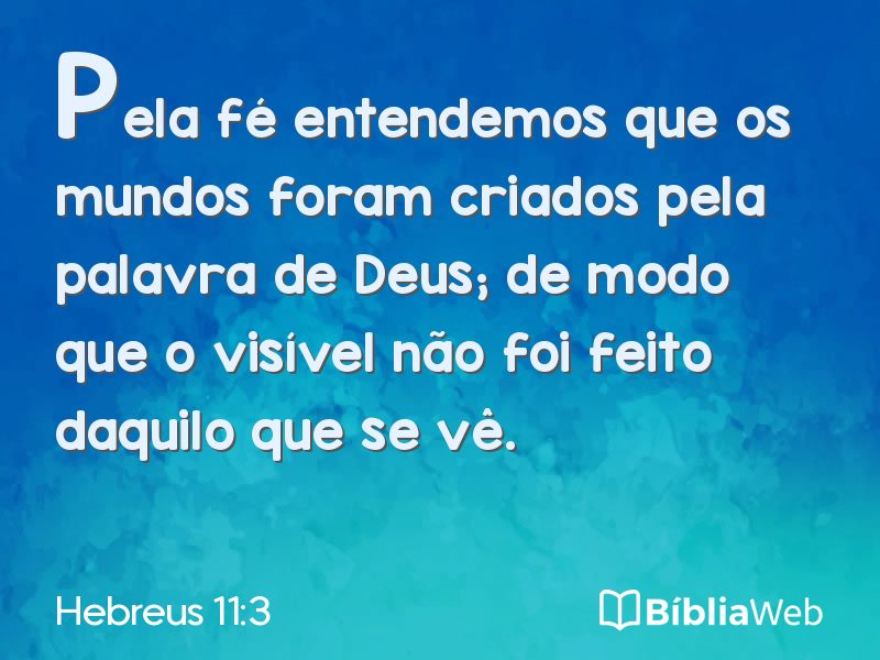 Hebreus 11:3 em imagem para compartilhar