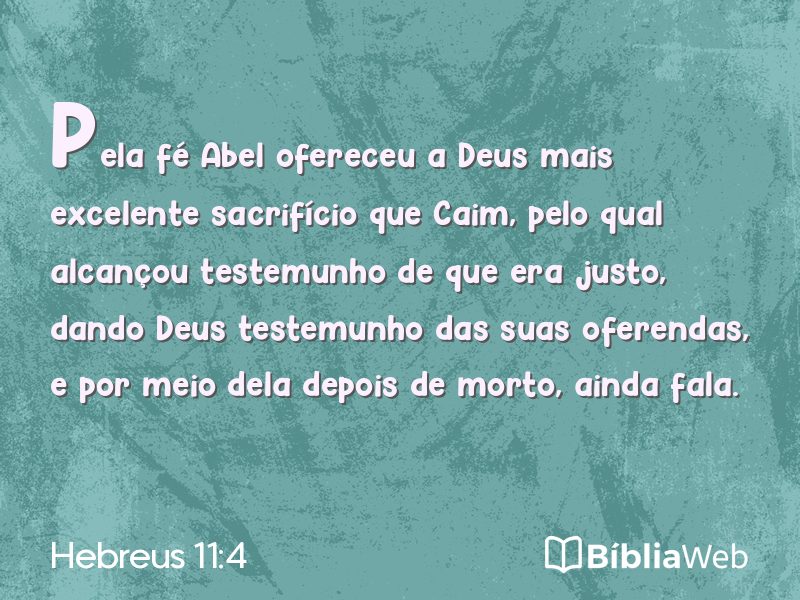 Hebreus 11:4 em imagem para compartilhar