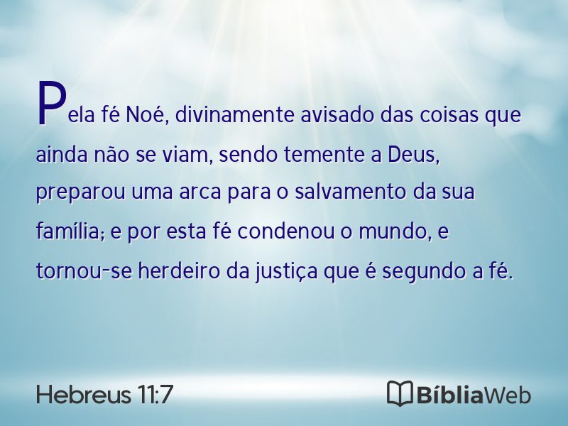 Hebreus 11:7 em imagem para compartilhar