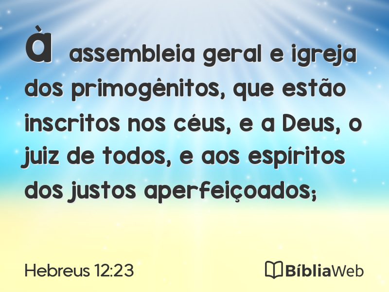 Hebreus 12:23 em imagem para compartilhar