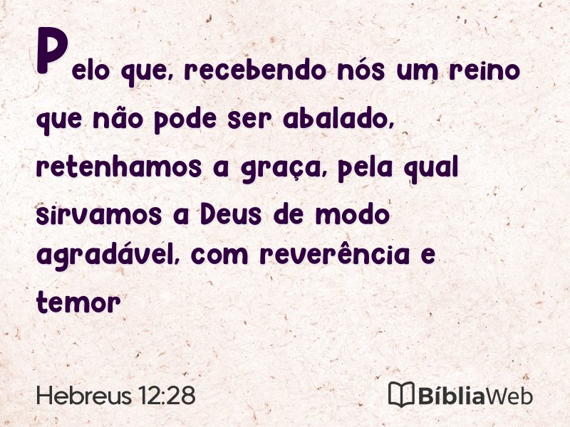 Hebreus 12:28 em imagem para compartilhar