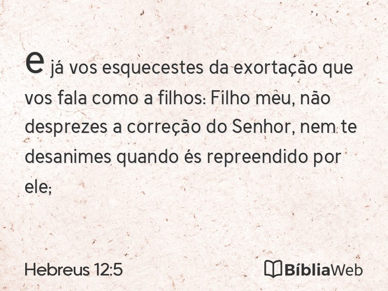 Hebreus 12:5 em imagem para compartilhar
