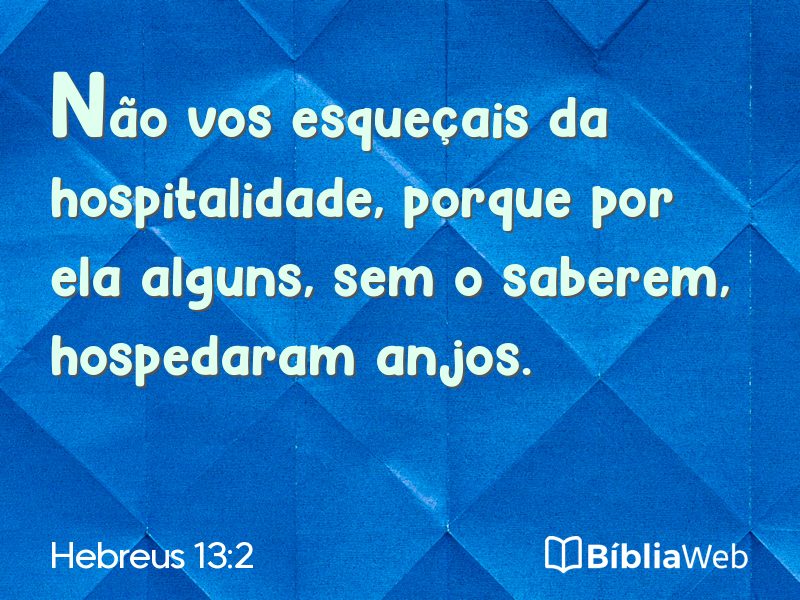 Hebreus 13:2 em imagem para compartilhar