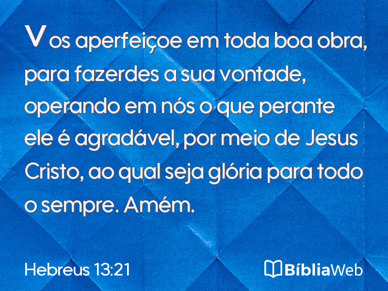 Hebreus 13:21 em imagem para compartilhar