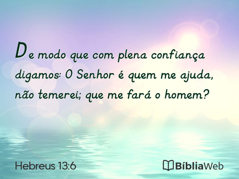 Hebreus 13:6 em imagem para compartilhar
