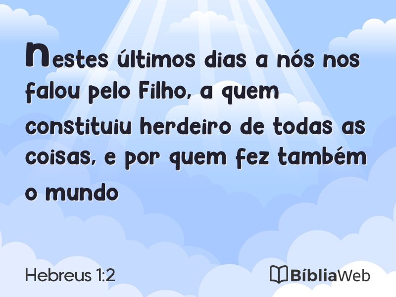 Hebreus 1:2 em imagem para compartilhar