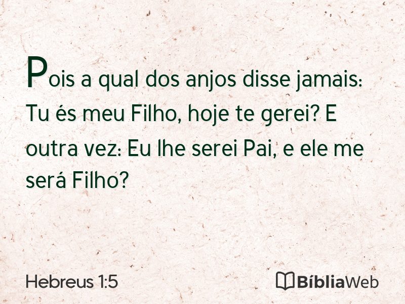 Hebreus 1:5 em imagem para compartilhar