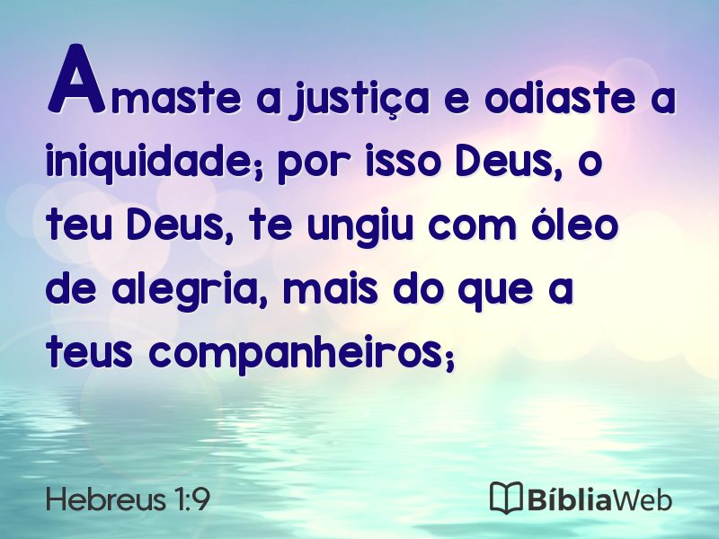 Hebreus 1:9 em imagem para compartilhar