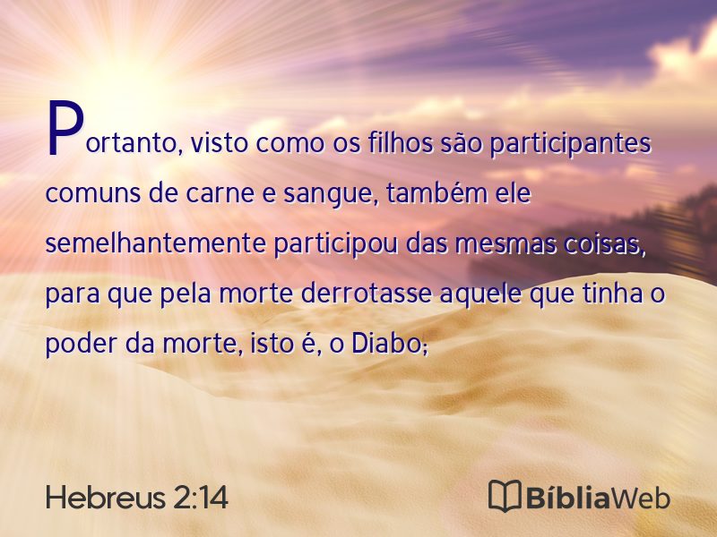 Hebreus 2:14 em imagem para compartilhar