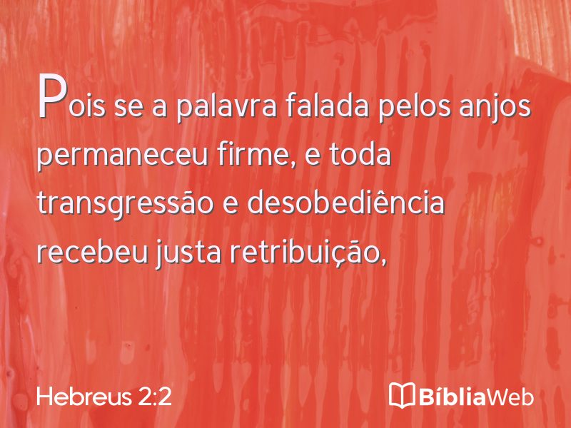 Hebreus 2:2 em imagem para compartilhar