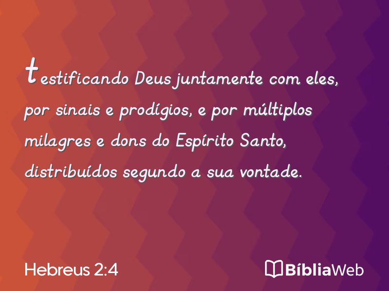 Hebreus 2:4 em imagem para compartilhar