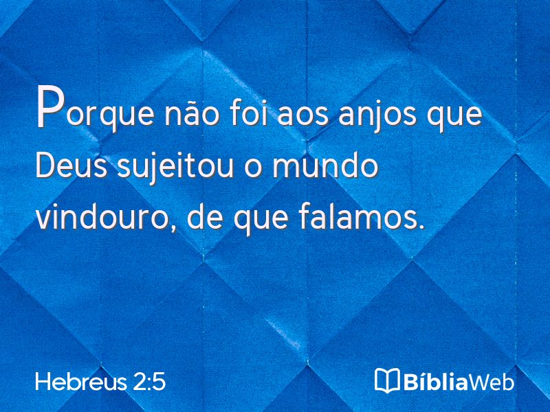 Hebreus 2:5 em imagem para compartilhar