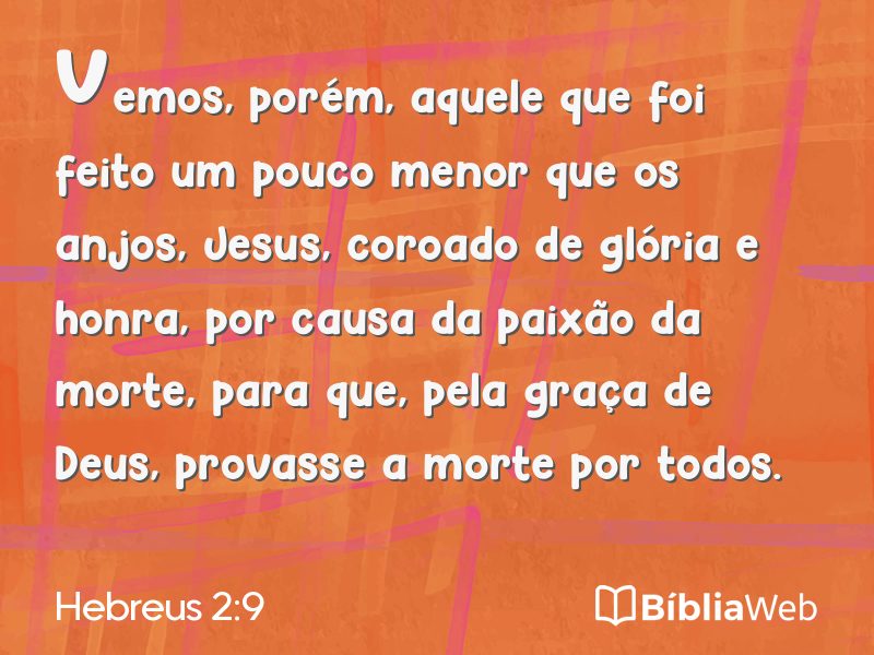 Hebreus 2:9 em imagem para compartilhar