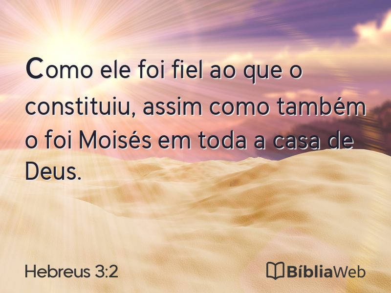 Hebreus 3:2 em imagem para compartilhar