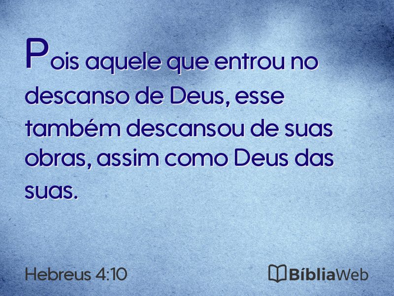 Hebreus 4:10 em imagem para compartilhar