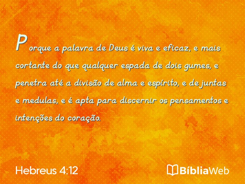 Hebreus 4:12 em imagem para compartilhar