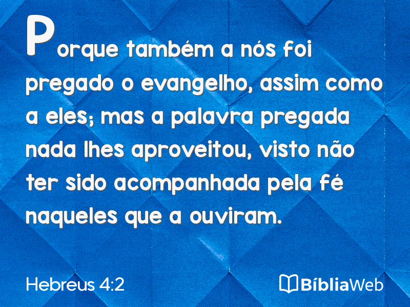 Hebreus 4:2 em imagem para compartilhar