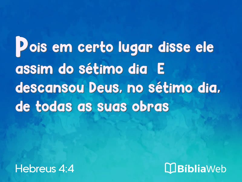 Hebreus 4:4 em imagem para compartilhar