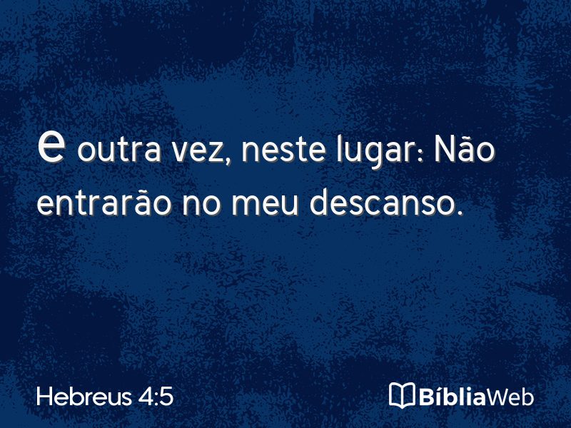 Hebreus 4:5 em imagem para compartilhar
