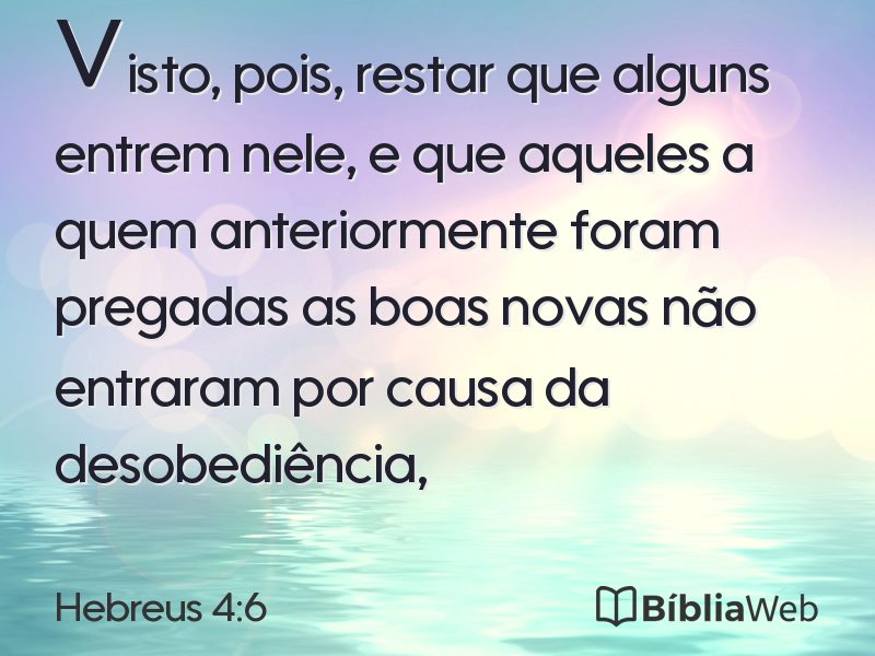 Hebreus 4:6 em imagem para compartilhar