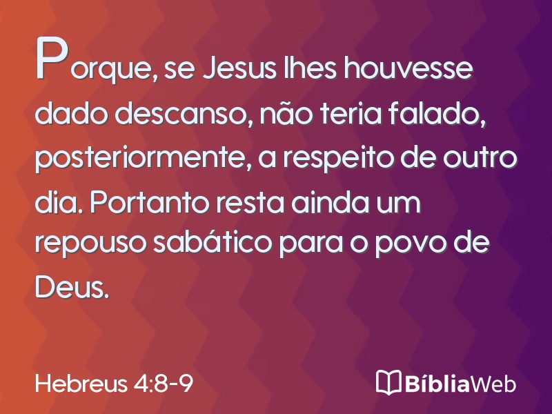 Hebreus 4:8-9 em imagem para compartilhar