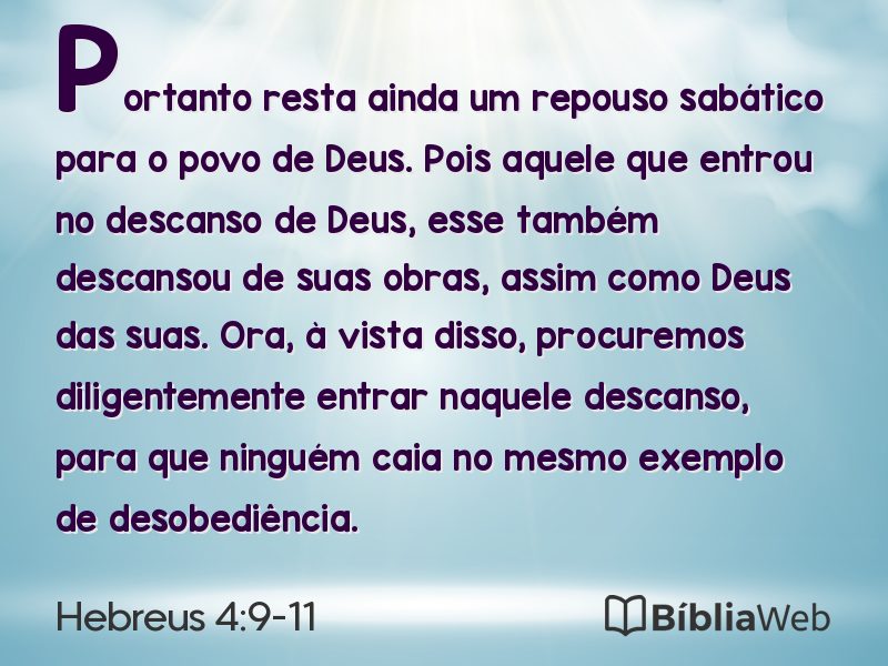 Hebreus 4:9-11 em imagem para compartilhar